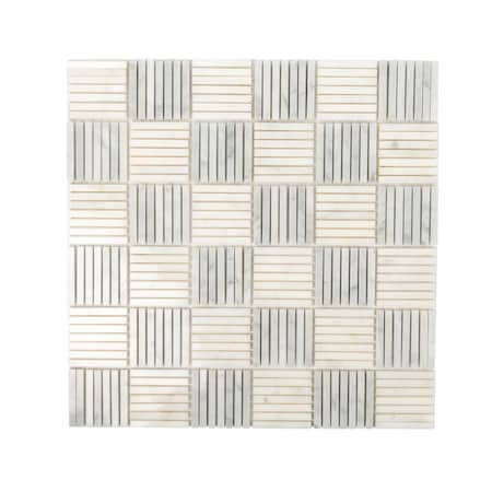 Apollo Tile White Matchsticks 5 sq.ft 12 in. x12 in. Carrara Marble Mosaic Tile, 5PK APLDC99L01EC12